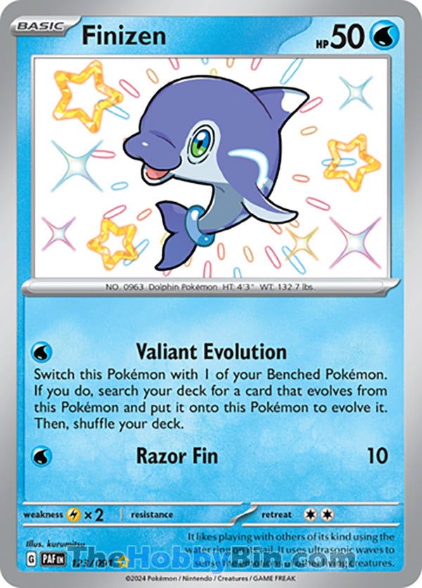 Finizen #123/091 Shiny Rare - Paldean Fates Pokemon card