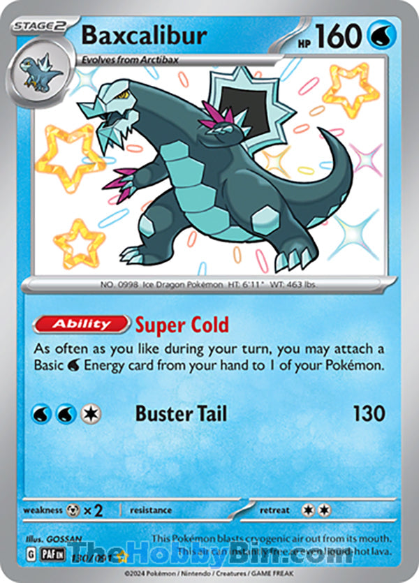 Baxcalibur #130/091 Shiny Rare - Paldean Fates Pokemon card