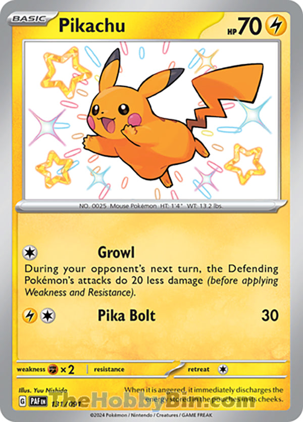 Pikachu Paldean Fates Shiny Rare #131/091