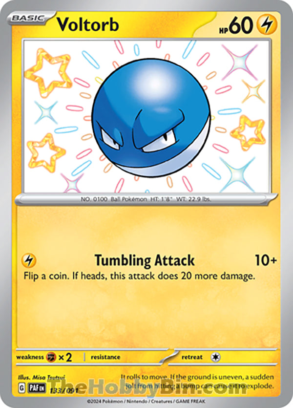 Voltorb #133/091 Shiny Rare - Paldean Fates Pokemon card