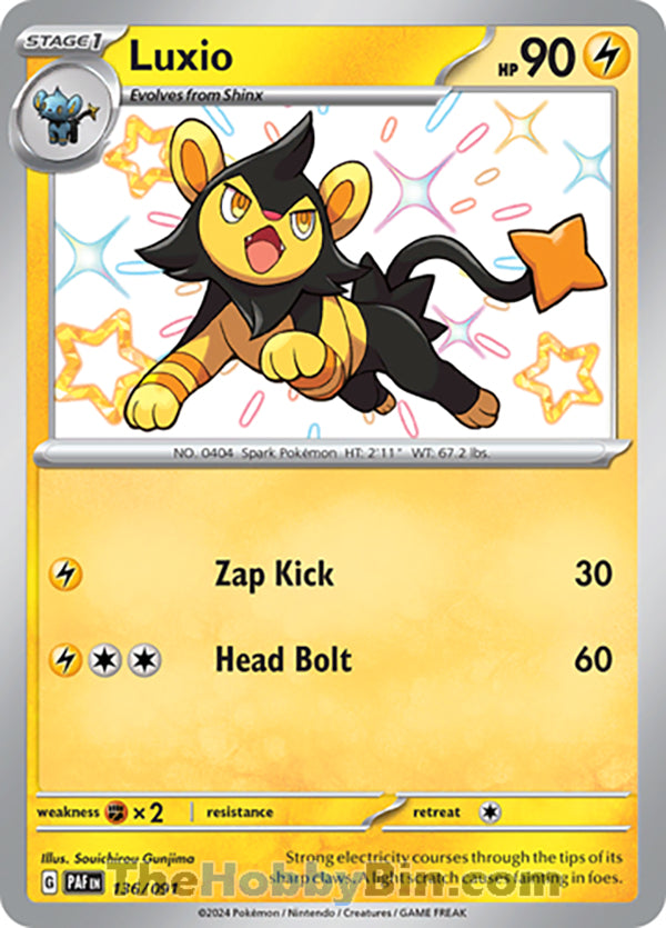 Luxio #136/091 Shiny Rare - Paldean Fates Pokemon card