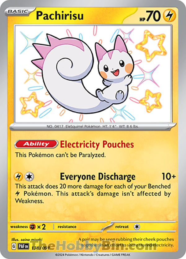 Pachirisu #138/091 Shiny Rare - Paldean Fates Pokemon card