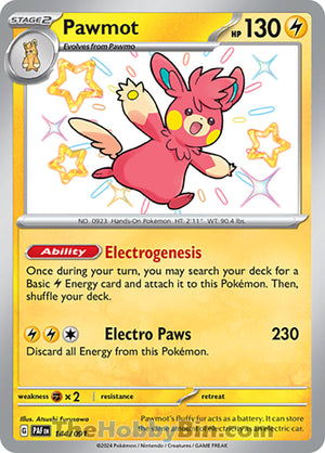 0144 Pawmot Shiny Rare Paldean Fates