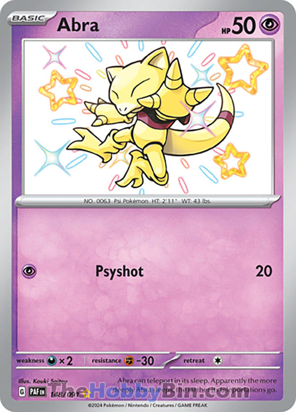 Abra #148/091 Shiny Rare - Paldean Fates Pokemon card