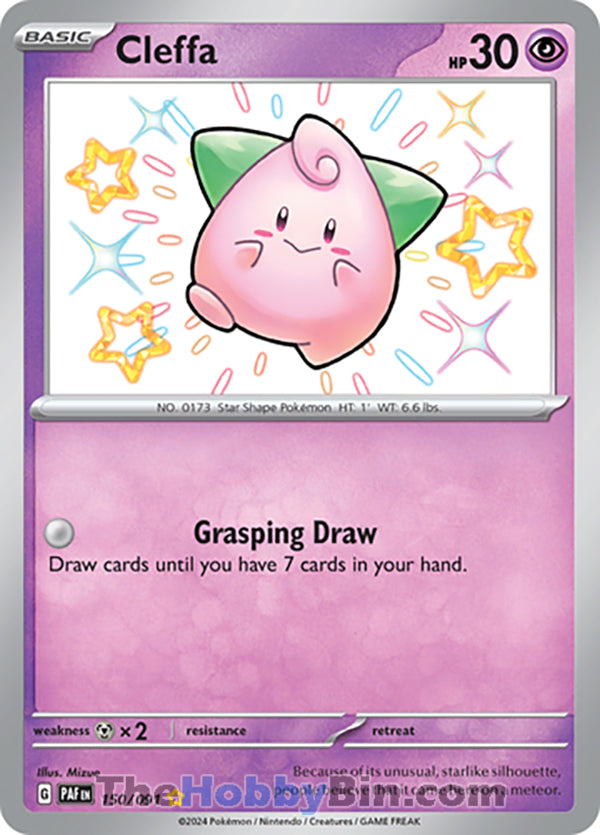 Cleffa #150/091 Shiny Rare - Paldean Fates Pokemon card