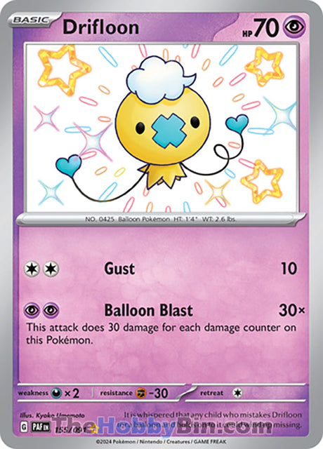 Drifloon Paldean Fates Shiny Rare #155/091