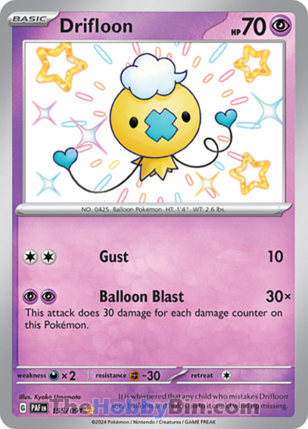 Drifloon #155/091 Shiny Rare - Paldean Fates Pokemon card