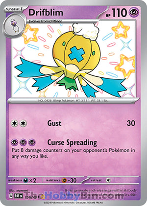 0156 Drifblim Shiny Rare Paldean Fates
