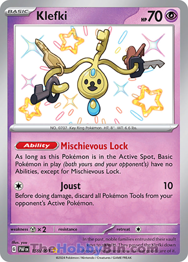Klefki #159/091 Shiny Rare - Paldean Fates Pokemon card