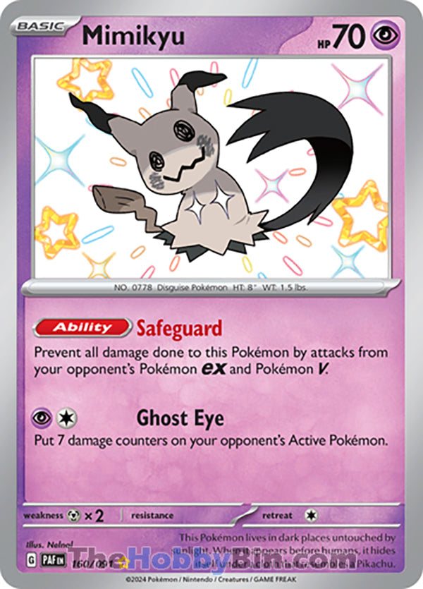 Mimikyu -160/091 #160/091 Shiny Rare - Paldean Fates Pokemon card