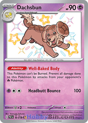 0161 Dachsbun Shiny Rare Paldean Fates