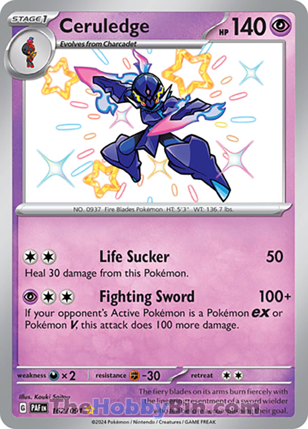 Ceruledge #162/091 Shiny Rare - Paldean Fates Pokemon card
