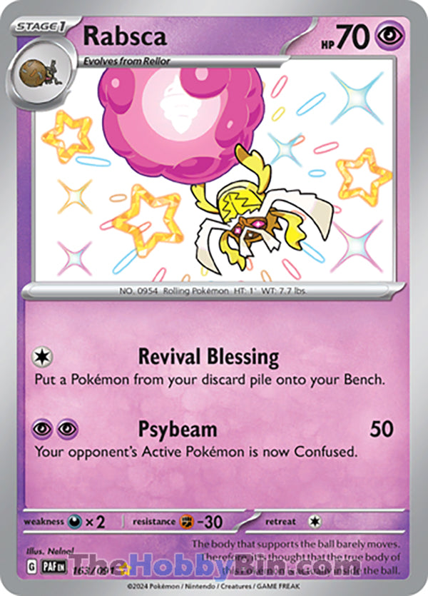 Rabsca #163/091 Shiny Rare - Paldean Fates Pokemon card