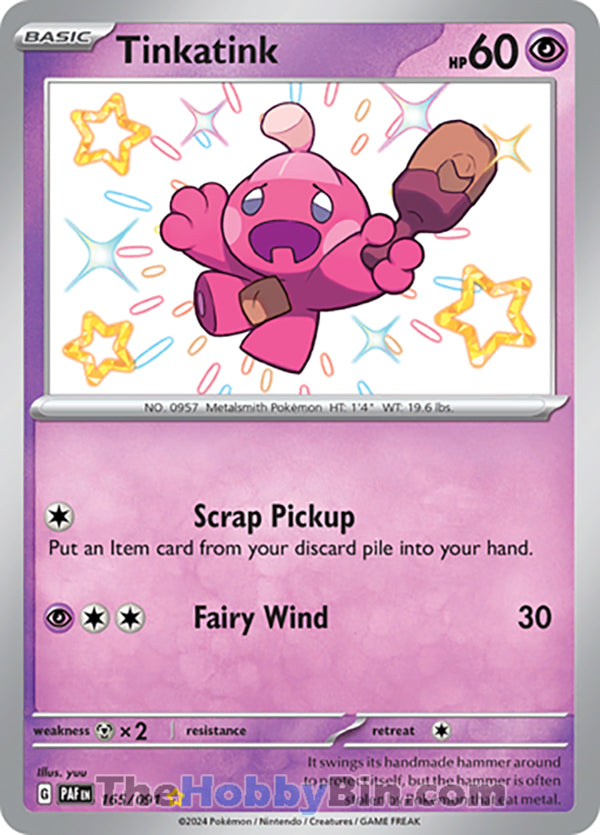 Tinkatink #165/091 Shiny Rare - Paldean Fates Pokemon card
