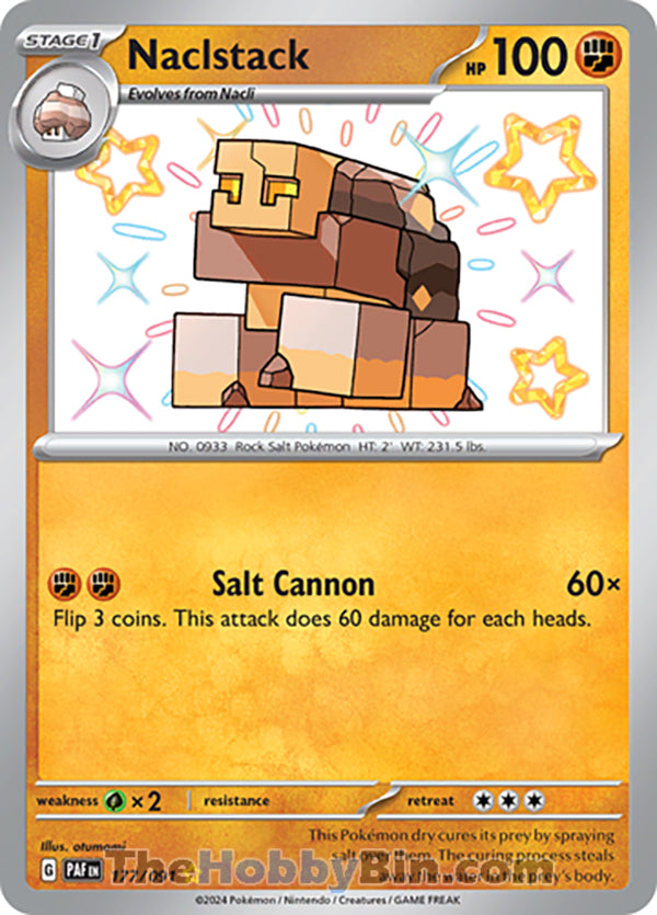 Naclstack #177/091 Shiny Rare - Paldean Fates Pokemon card