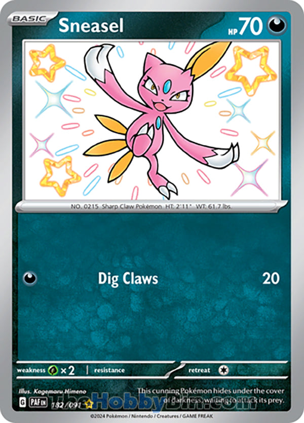 Sneasel #182/091 Shiny Rare - Paldean Fates Pokemon card