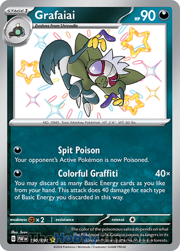 Grafaiai #190/091 Shiny Rare - Paldean Fates Pokemon card
