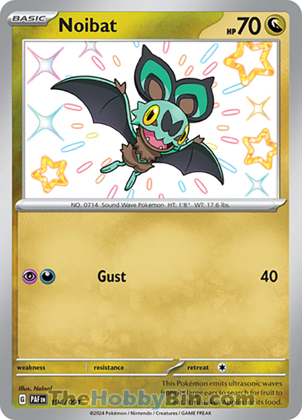 Noibat #194/091 Shiny Rare - Paldean Fates Pokemon card