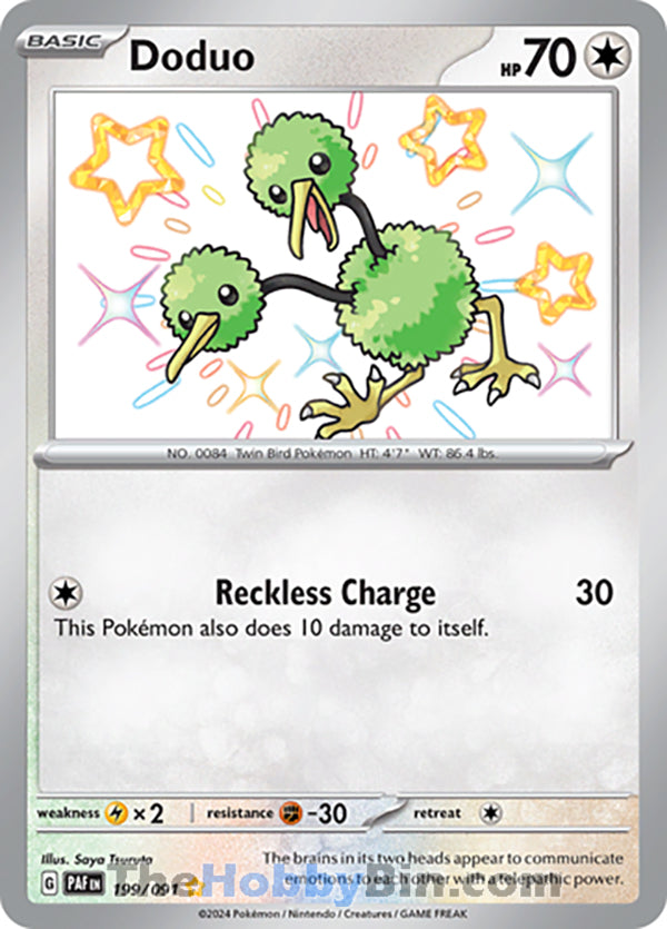 Doduo #199/091 Shiny Rare - Paldean Fates Pokemon card
