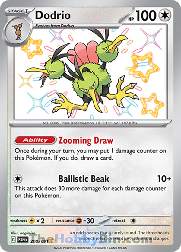 Dodrio #200/091 Shiny Rare - Paldean Fates Pokemon card