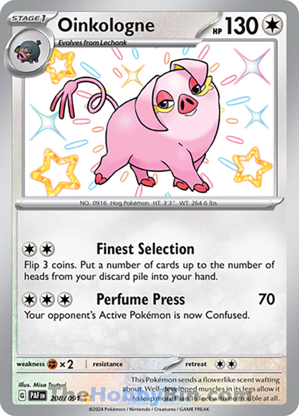 Oinkologne #208/091 Shiny Rare - Paldean Fates Pokemon card