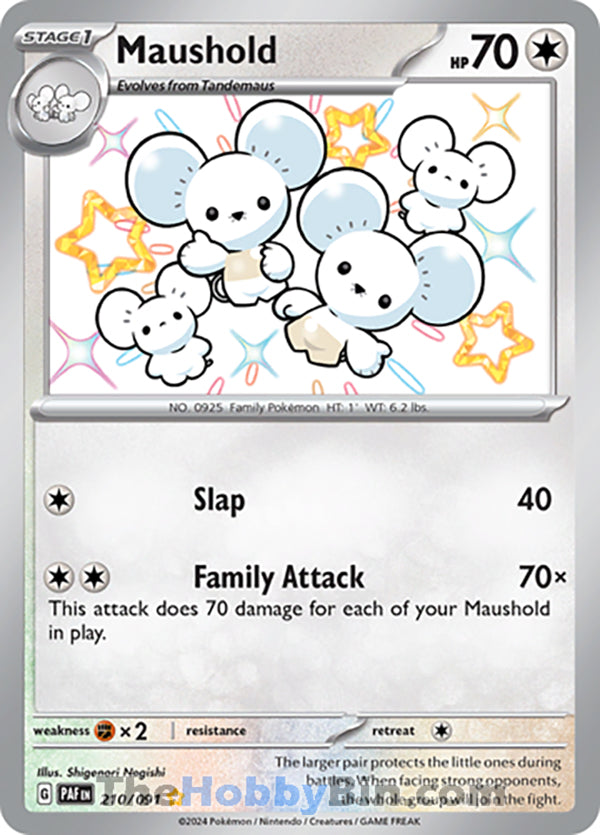 Maushold #210/091 Shiny Rare - Paldean Fates Pokemon card
