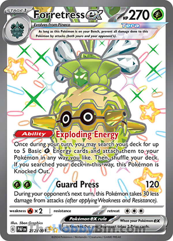 Forretress ex #212/091 Shiny Ultra Rare - Paldean Fates Pokemon card