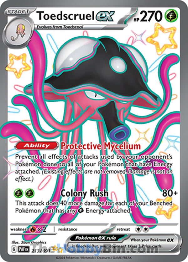Toedscruel ex #213/091 Shiny Ultra Rare - Paldean Fates Pokemon card