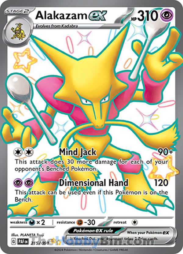 Alakazam ex #215/091 Shiny Ultra Rare - Paldean Fates Pokemon card
