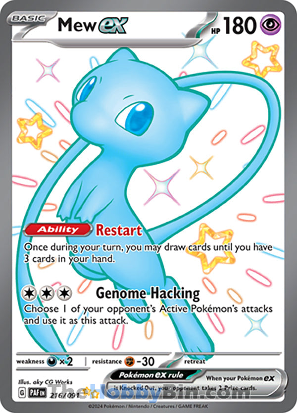 Mew ex #216/091 Shiny Ultra Rare - Paldean Fates Pokemon card