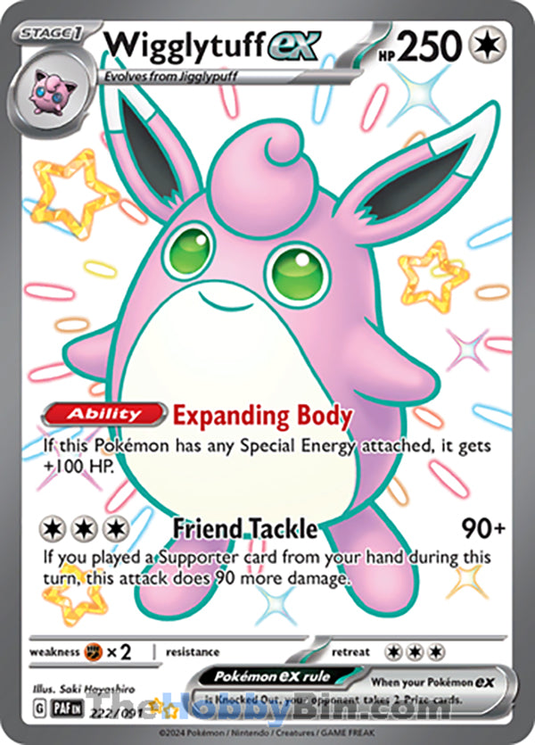 Wigglytuff ex #222/091 Shiny Ultra Rare - Paldean Fates Pokemon card