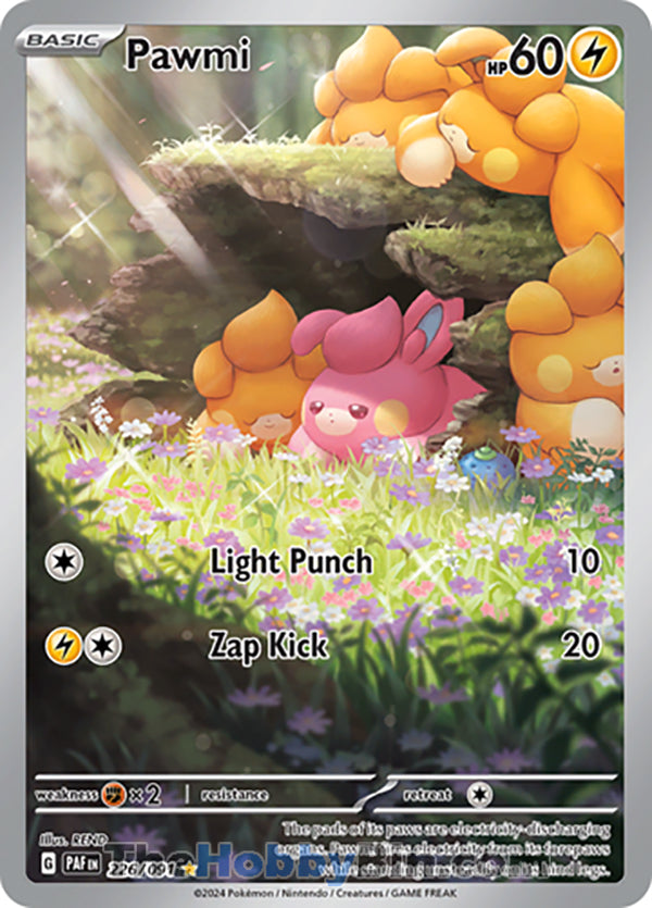 Pawmi #226/091 Illustration Rare - Paldean Fates Pokemon card