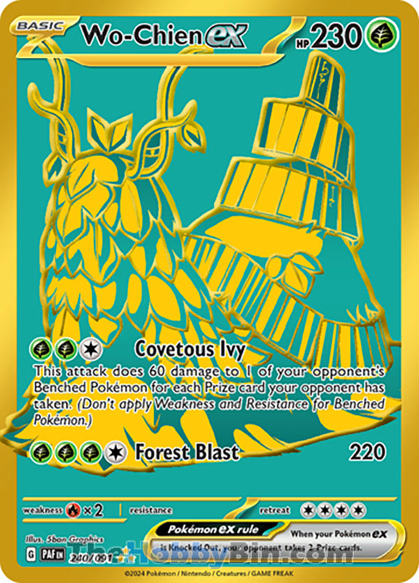Wo-Chien ex #240/091 Hyper Rare - Paldean Fates Pokemon card