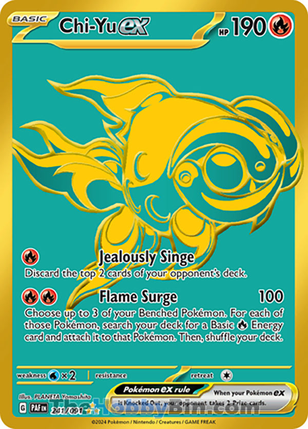 Chi-Yu ex #241/091 Hyper Rare - Paldean Fates Pokemon card
