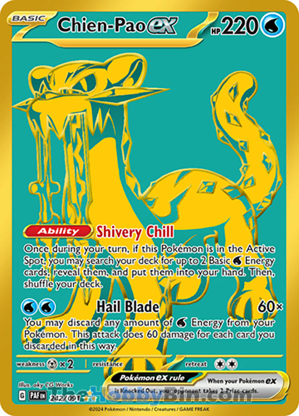 Chien-Pao ex #242/091 Hyper Rare - Paldean Fates Pokemon card