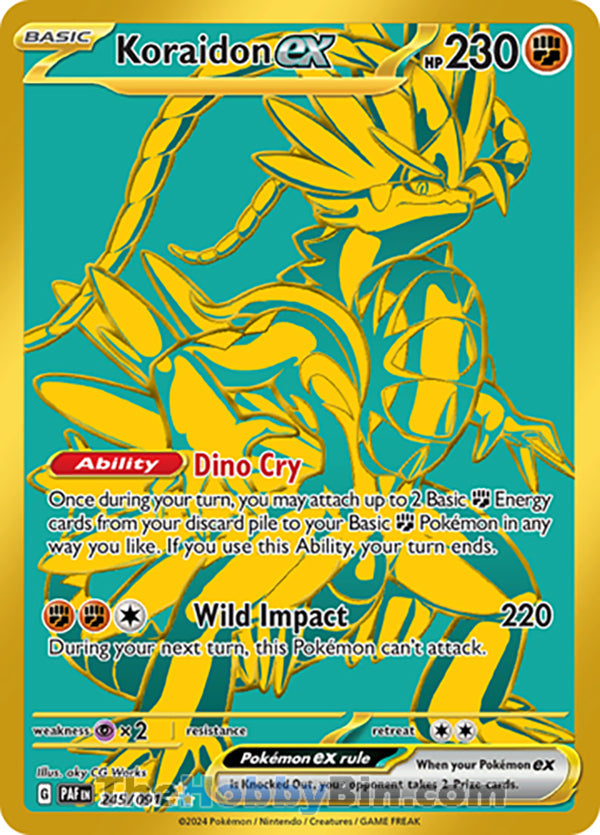 Koraidon ex #245/091 Hyper Rare - Paldean Fates Pokemon card