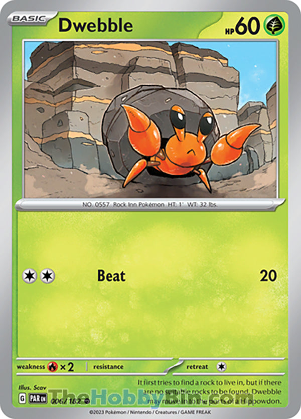 Dwebble #6/182 Common - Paradox Rift Pokemon card