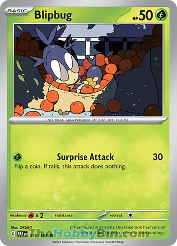 Blipbug #10/182 Common - Paradox Rift Pokemon card