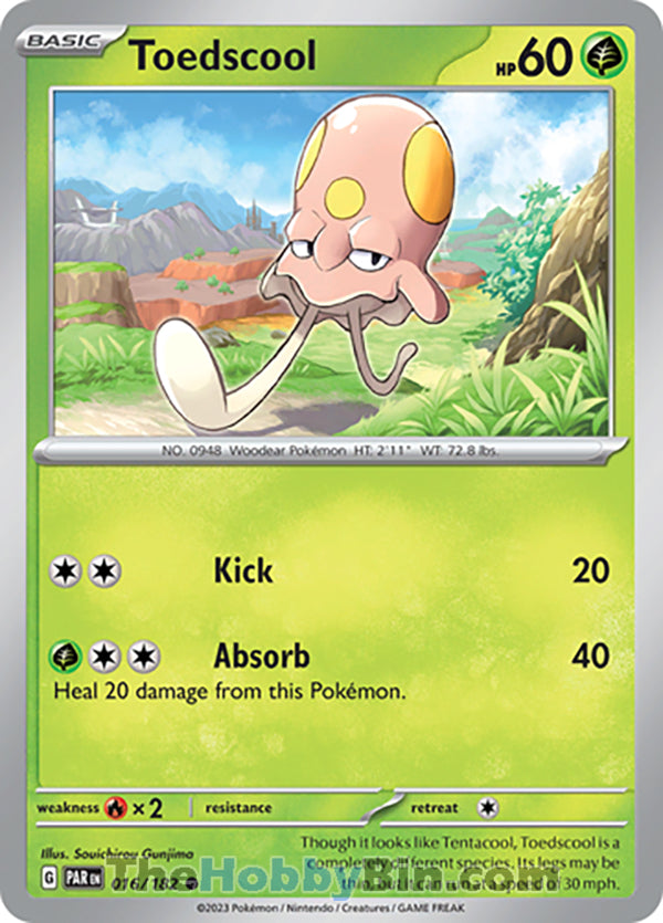 Toedscool #16/182 Common - Paradox Rift Pokemon card