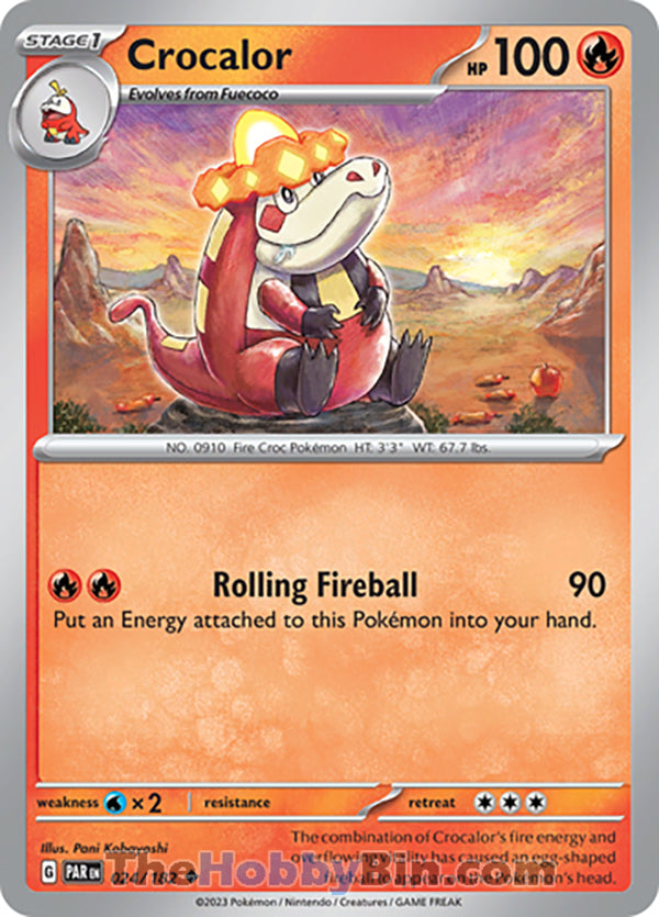 Crocalor #24/182 Uncommon - Paradox Rift Pokemon card
