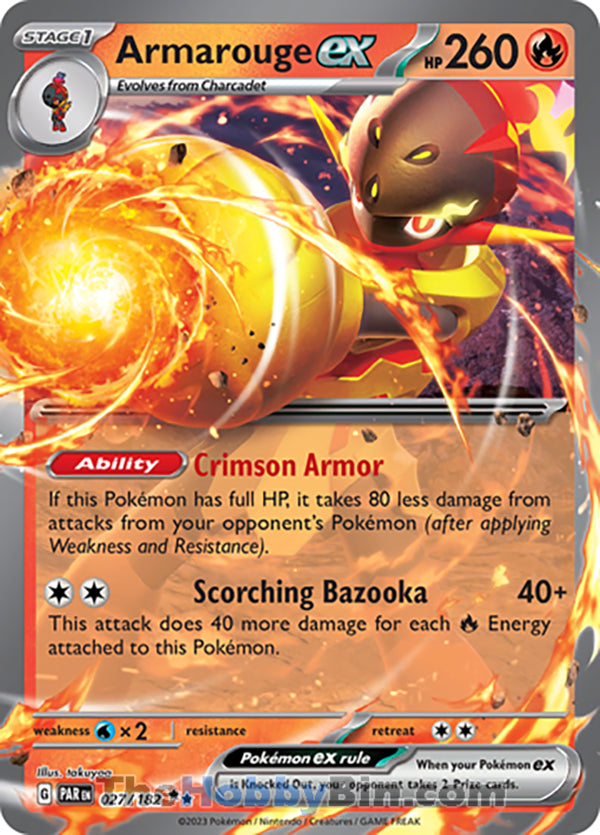 Armarouge ex #27/182 Double Rare - Paradox Rift Pokemon card