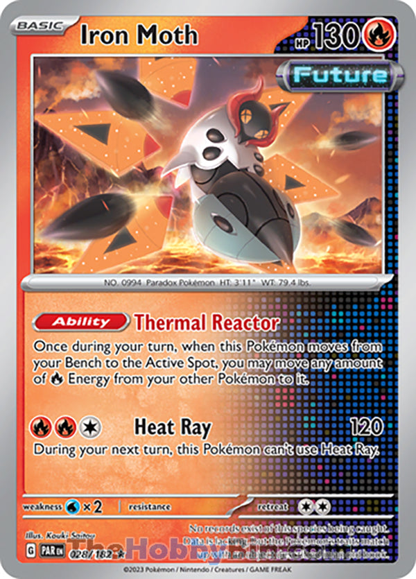 Iron Moth #28/182 Rare - Paradox Rift Pokemon card