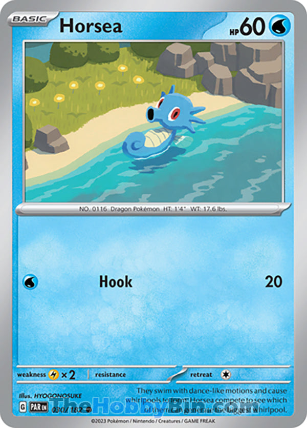 Horsea #30/182 Common - Paradox Rift Pokemon card