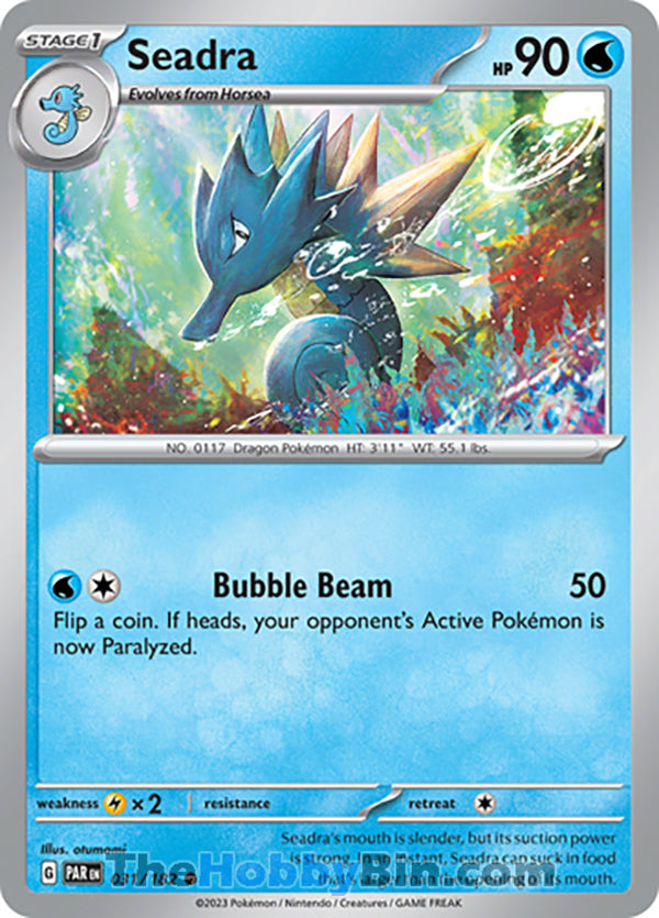 Seadra #31/182 Common - Paradox Rift Pokemon card