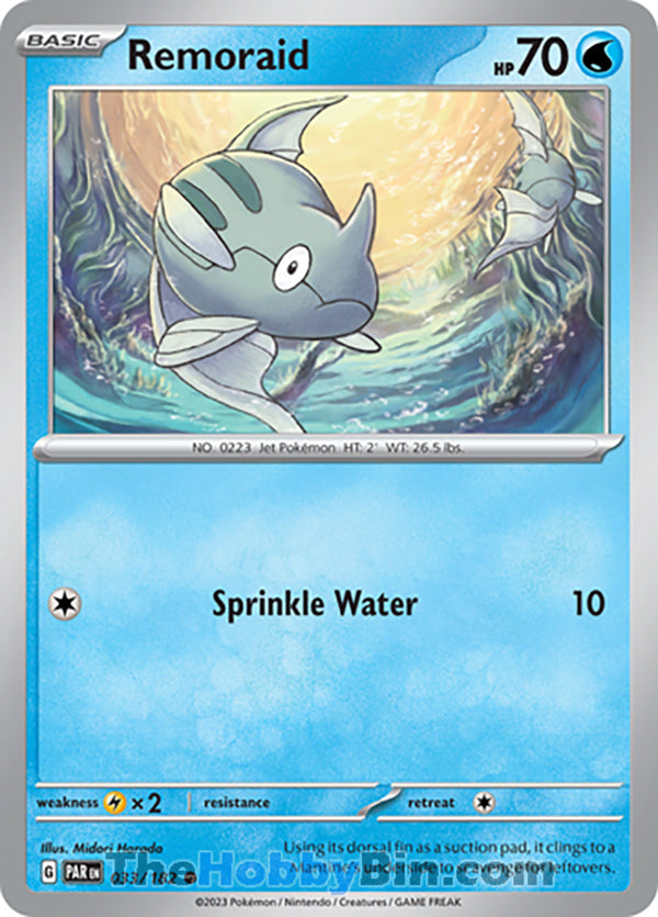Remoraid #33/182 Common - Paradox Rift Pokemon card