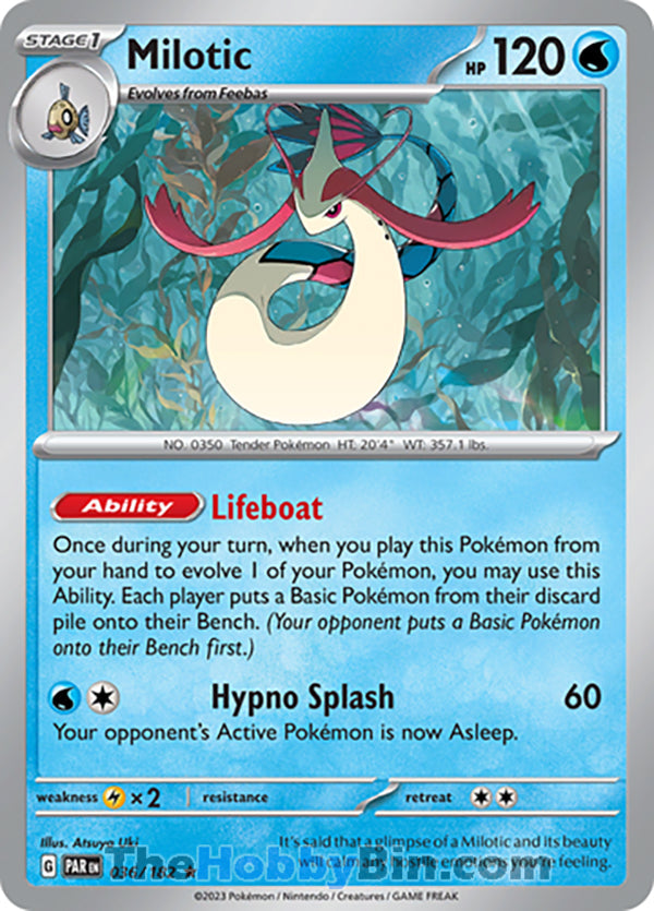Milotic #36/182 Rare - Paradox Rift Pokemon card
