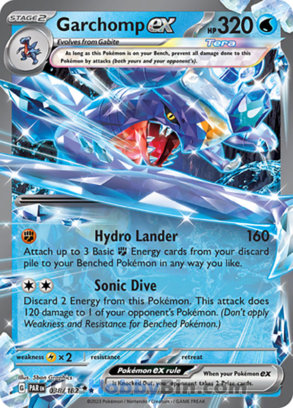 Garchomp ex #38/182 Double Rare - Paradox Rift Pokemon card