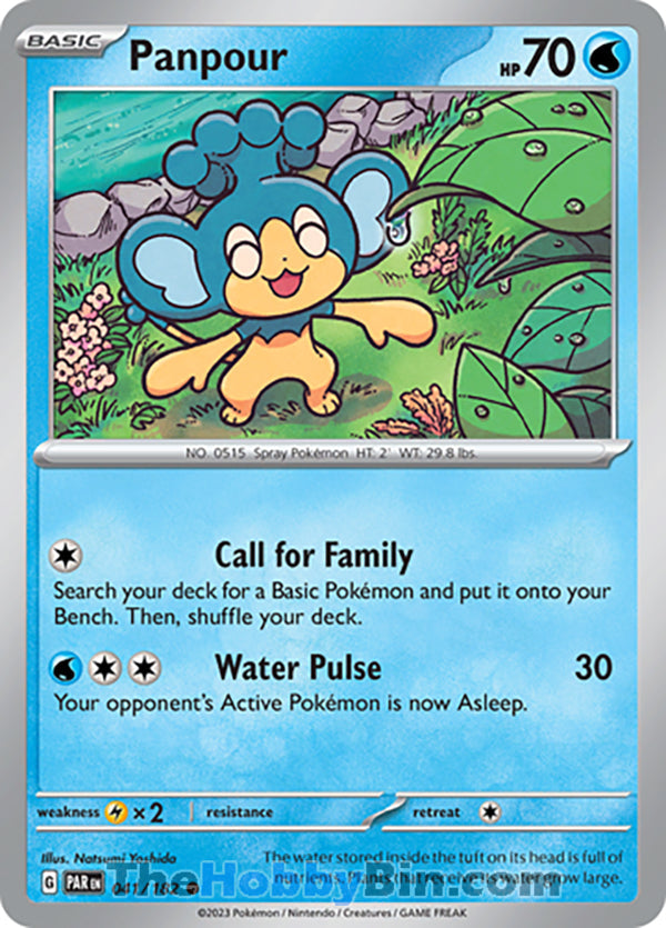 Panpour #41/182 Common - Paradox Rift Pokemon card