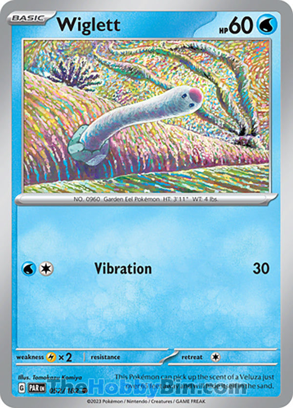 Wiglett #52/182 Common - Paradox Rift Pokemon card