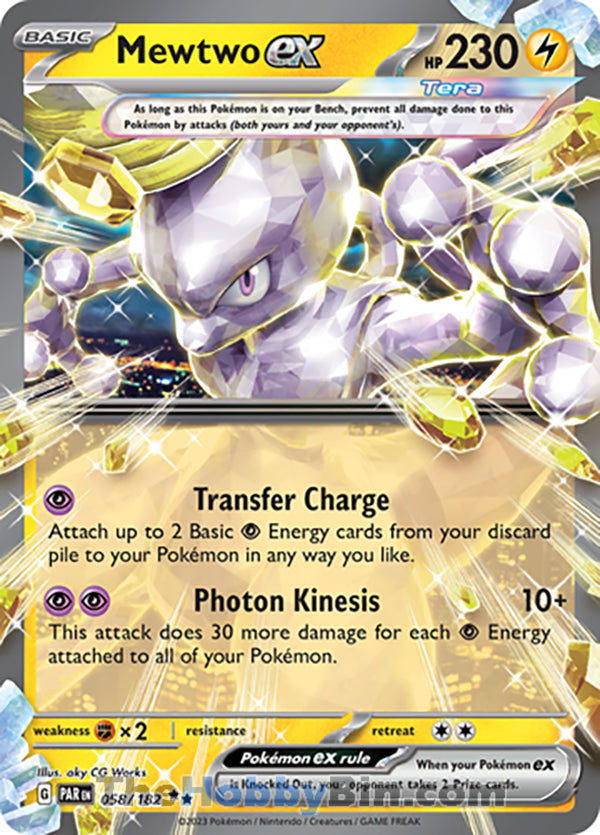 Mewtwo ex #58/182 Double Rare - Paradox Rift Pokemon card